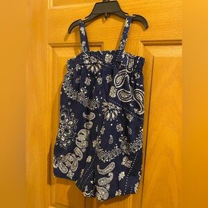 GAP Navy and White Paisley Romper
